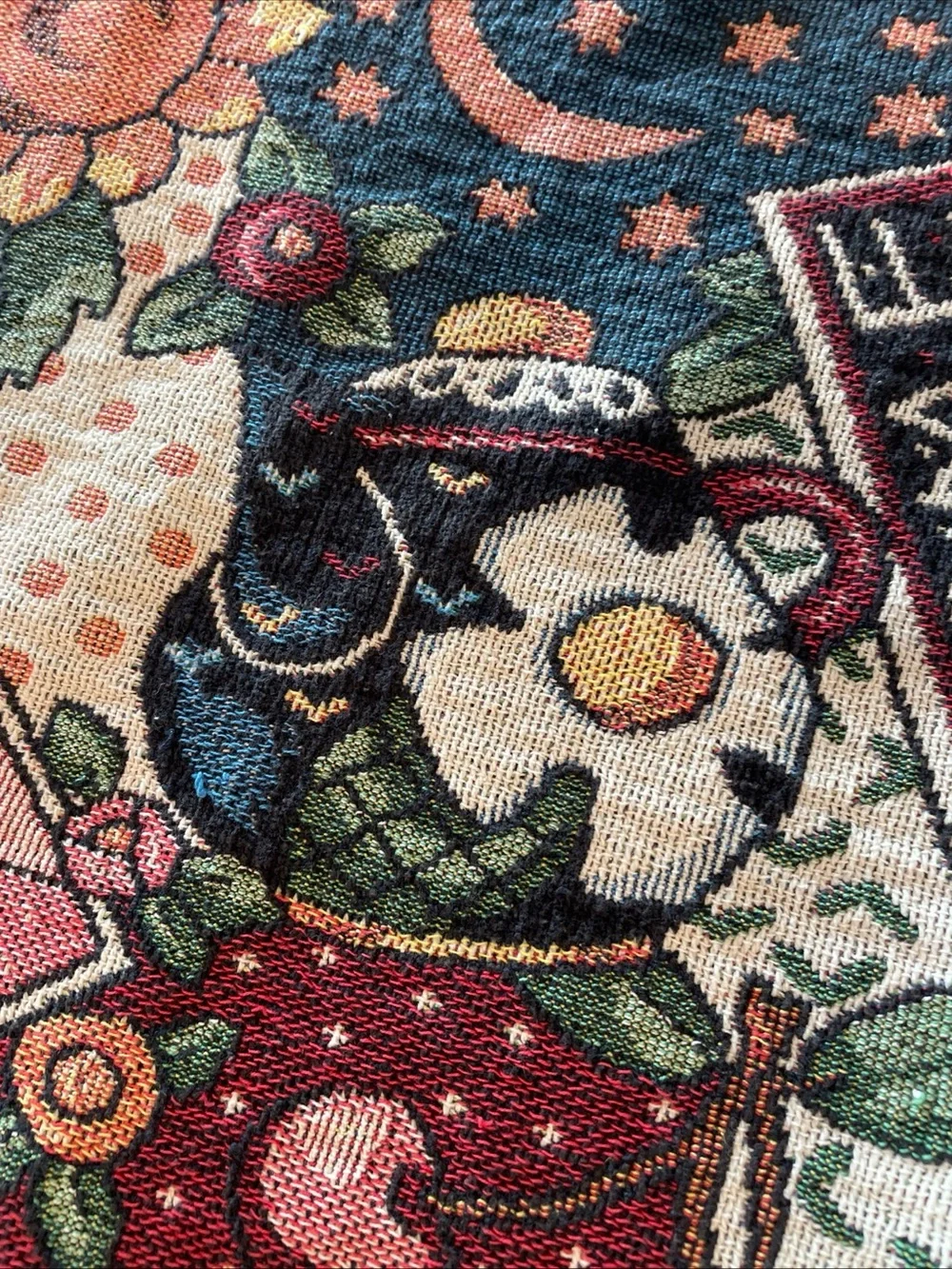 Multicolor Tapestry Throw Blanket with Fringe